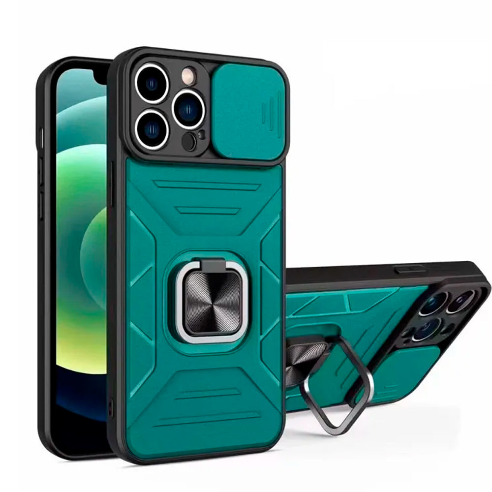 Funda Case para Samsung A04 Robot Verde con Aro y Protector