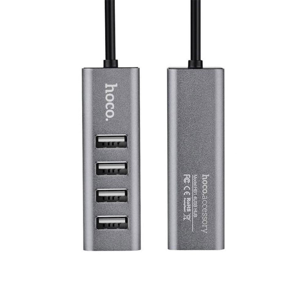 HUB para PC USB 80mm de datos 4 puertos Hoco HB1 Plateado