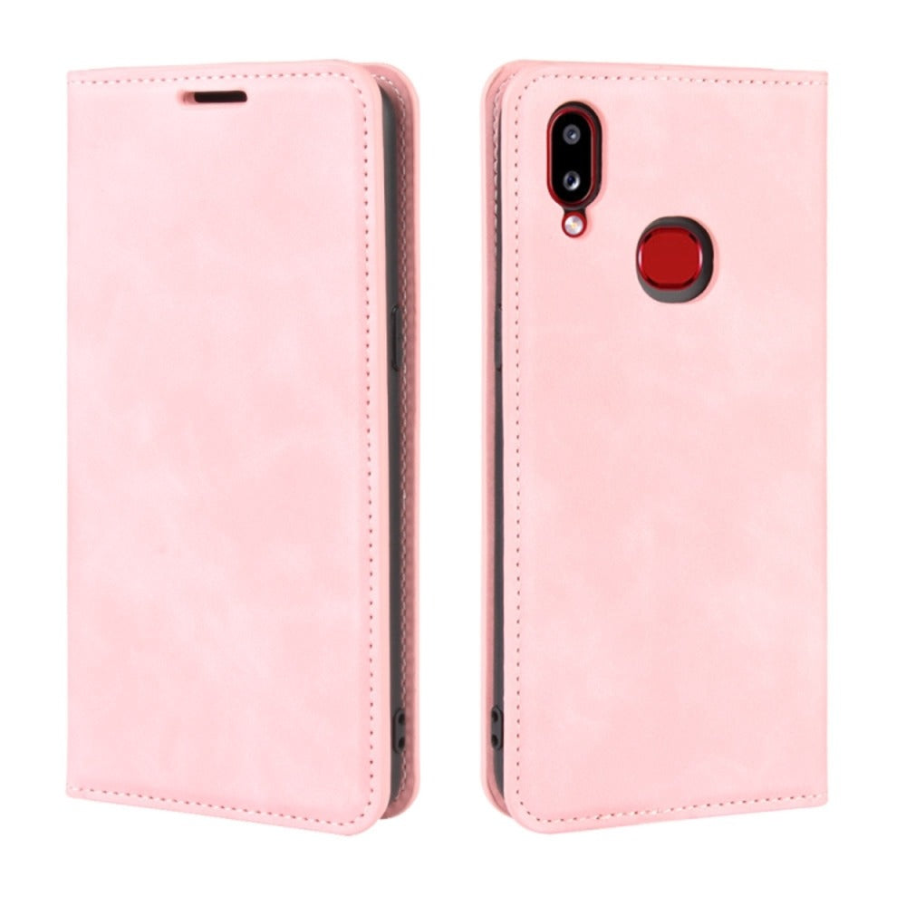 Funda Case para Samsung A10S Flip Cover Rosa Antishock