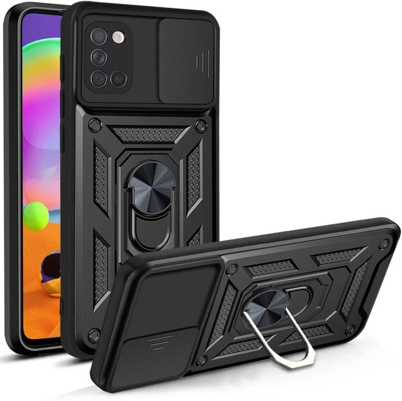 Funda Case para Samsung A31 Holder Protector Camara Negro