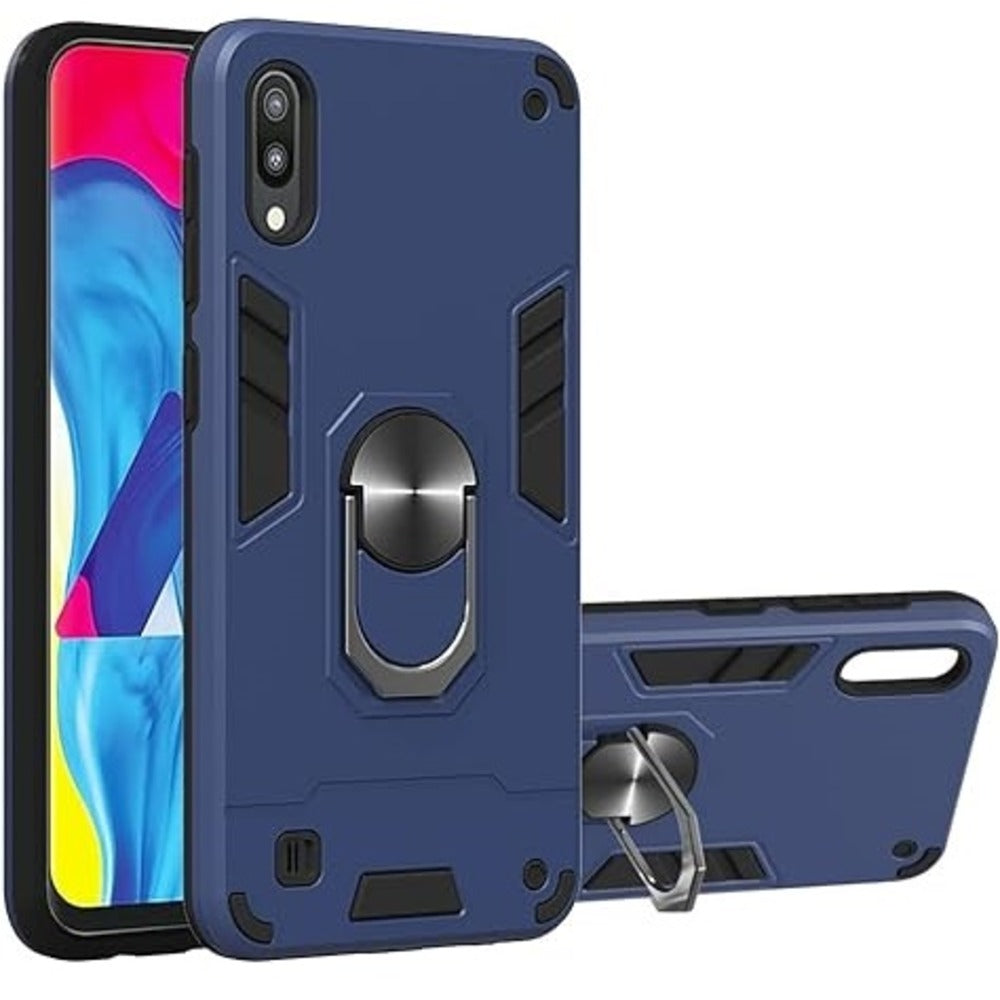 Funda para Zte A5 2020 con Anillo Metálico Azul Antishock