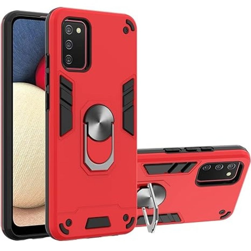 Funda para Samsung A31 con Anillo Metálico Rojo Antishock