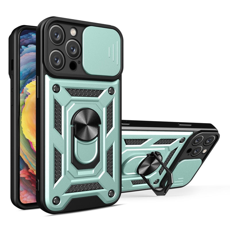 Funda para iPhone 14 Pro Max Holder Protector Camara Verde