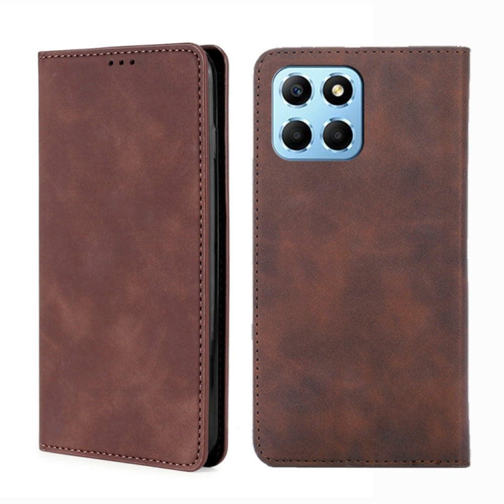 Funda Case para Honor X6 Flip Cover Marrón Antigolpe