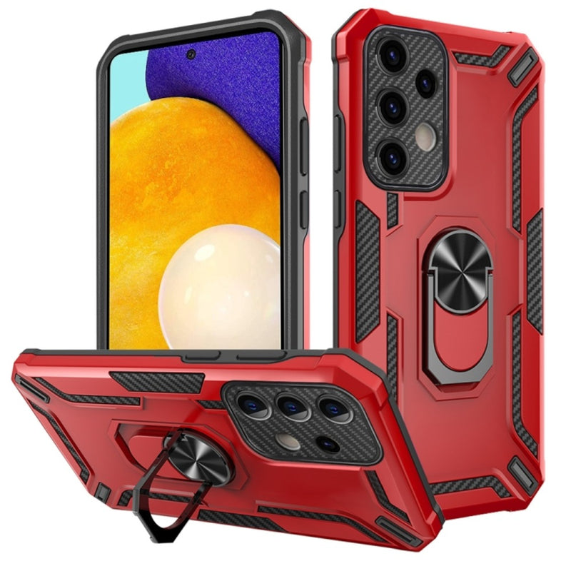 Funda Case para Samsung A52 Holder Parante con Anillo Rojo