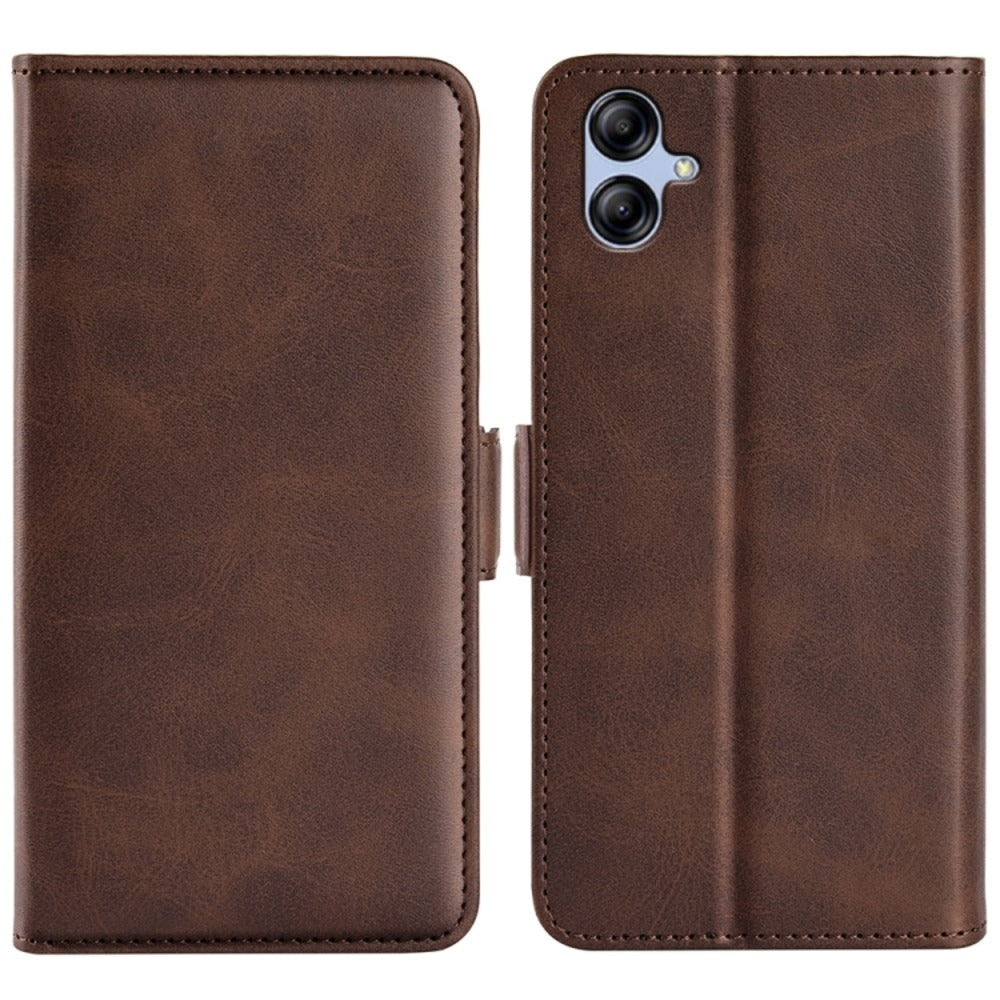 Funda Case para Samsung A04E Flip Cover Marrón Antishock