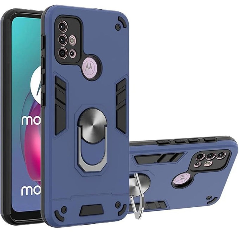 Funda Case para Motorola Moto G20 con Anillo Metálico Azul