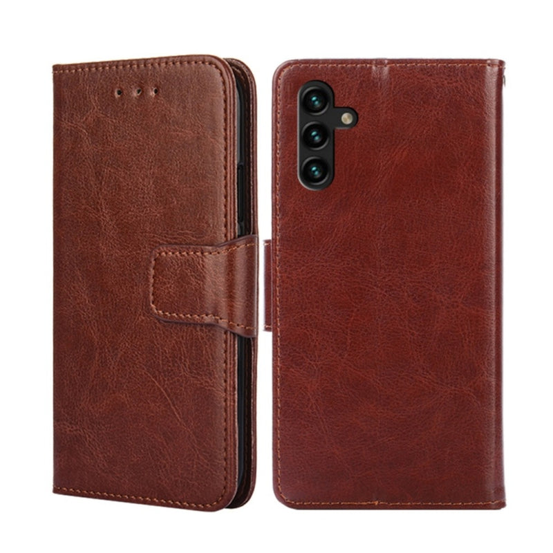 Funda Case para Samsung A13 5G Flip Cover Marrón Antishock