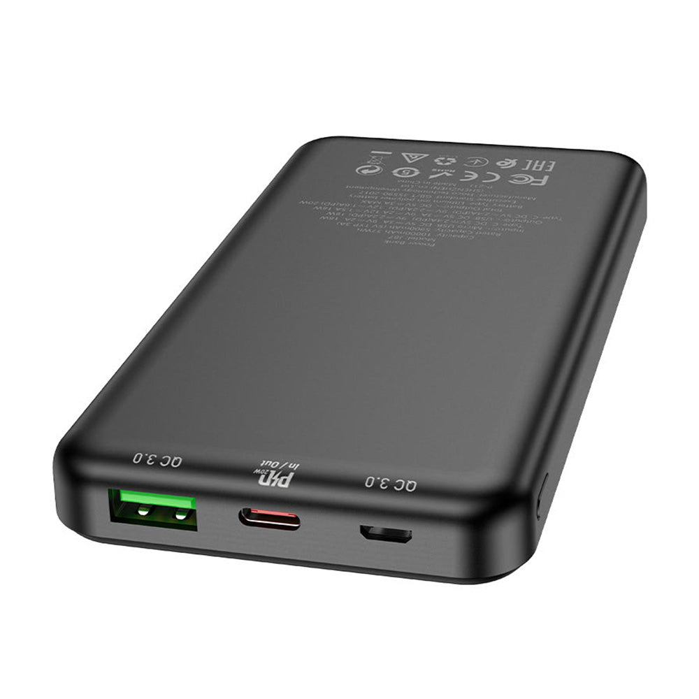 Power Bank 10000mAh Hoco J87 con Indicador LED Negro