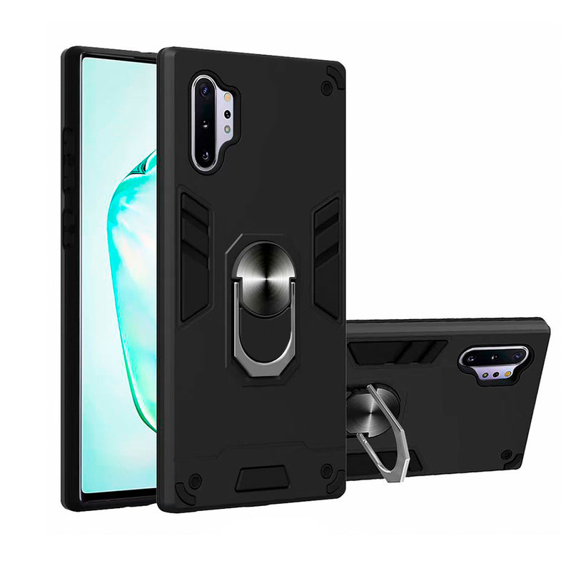 Funda para Realme C55 con Anillo Metálico Negro Antishock