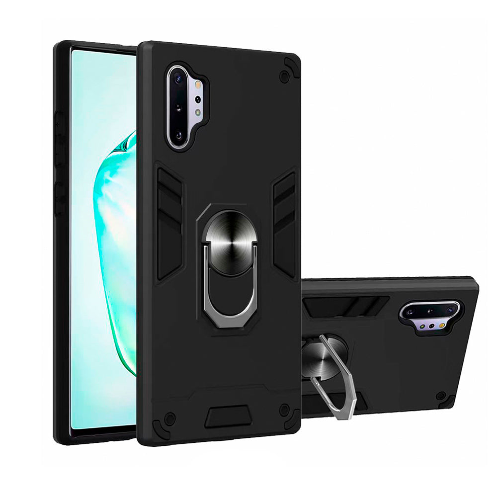 Funda para Realme C33 con Anillo Metálico Negro Antishock