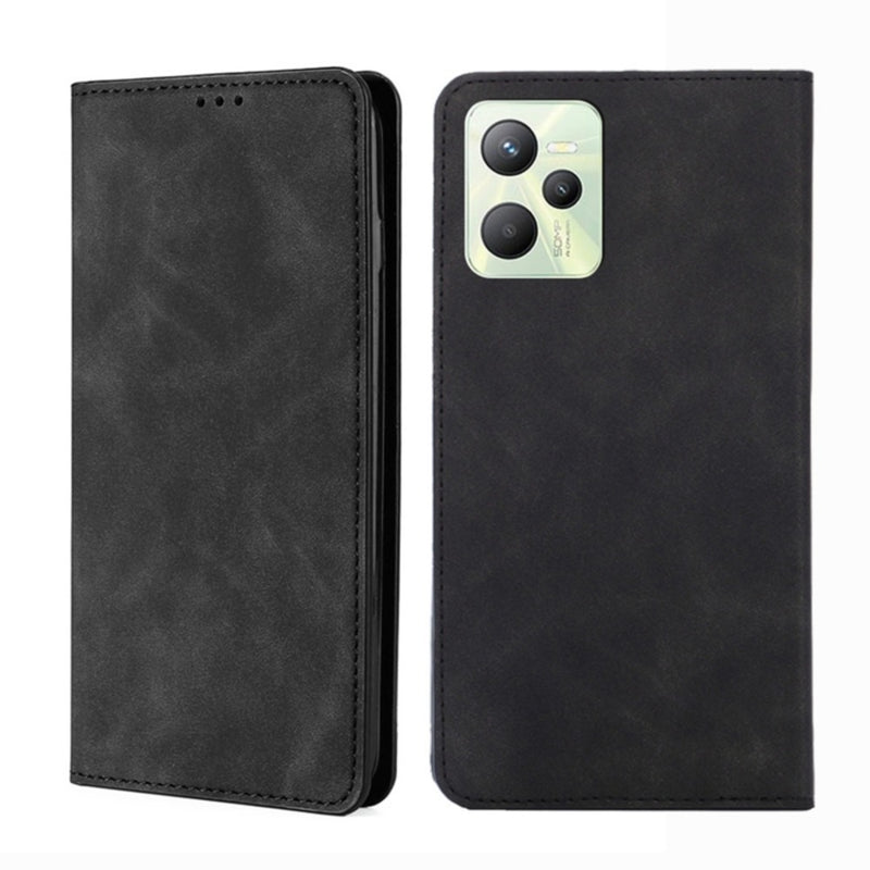 Funda Case para Realme C35 Flip Cover Negro Antigolpe