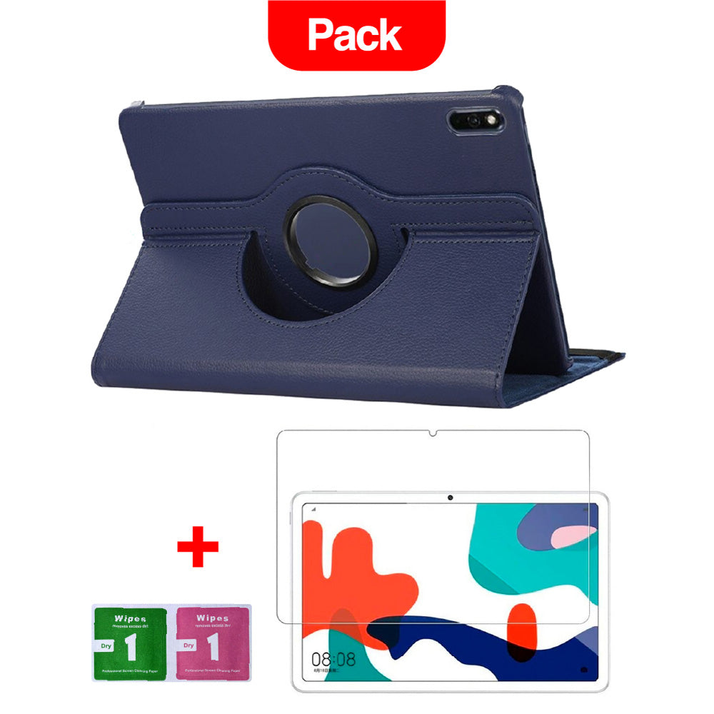 Combo Funda de Huawei Mate Pad 10.4"  Giratoria Azul + Mica