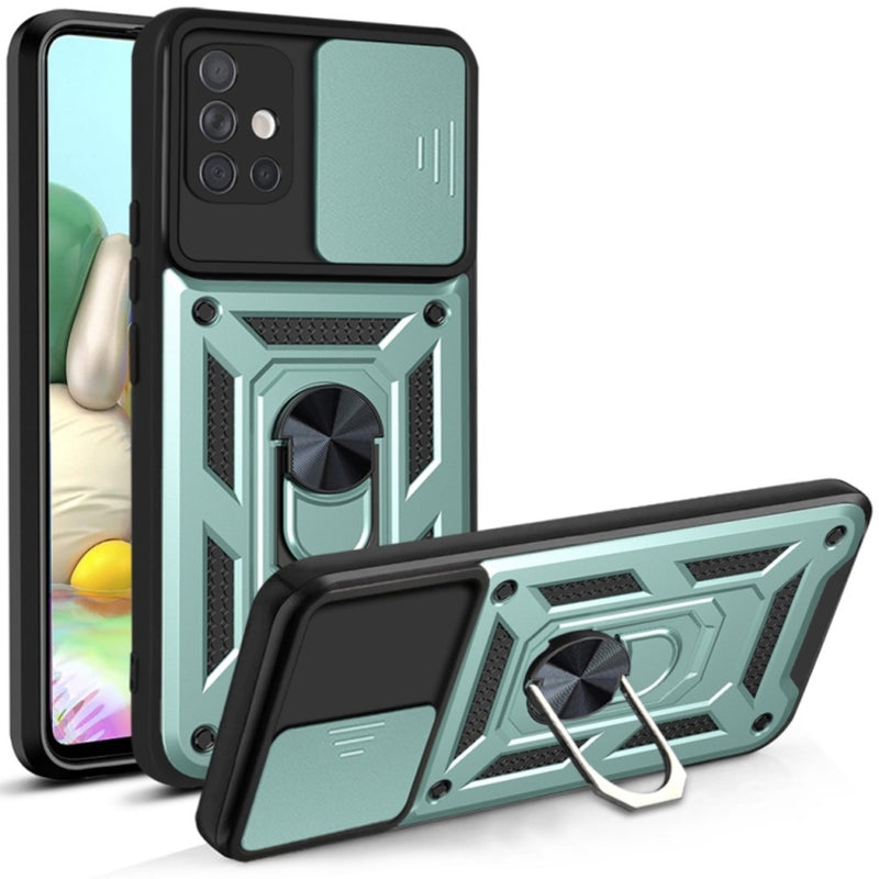 Funda Case para Samsung A72 Holder Protector Camara Verde