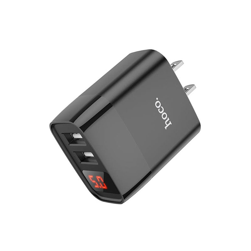 Cargador USB a Tipo C Dado Hoco C86 Dos Puertos Negro