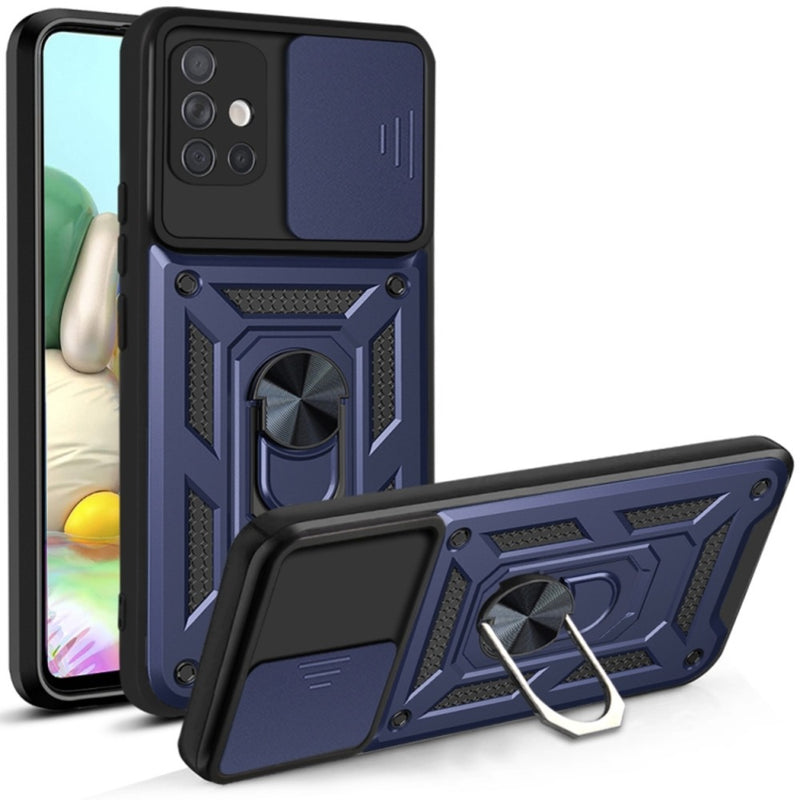 Funda Case para Samsung A72 Holder Protector Camara Azul