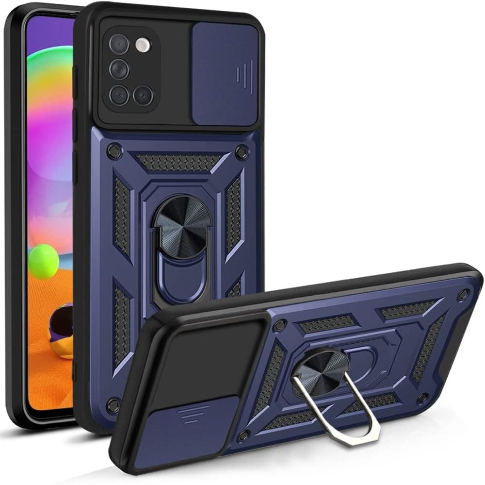 Funda Case para Samsung A31 Holder Protector Camara Azul