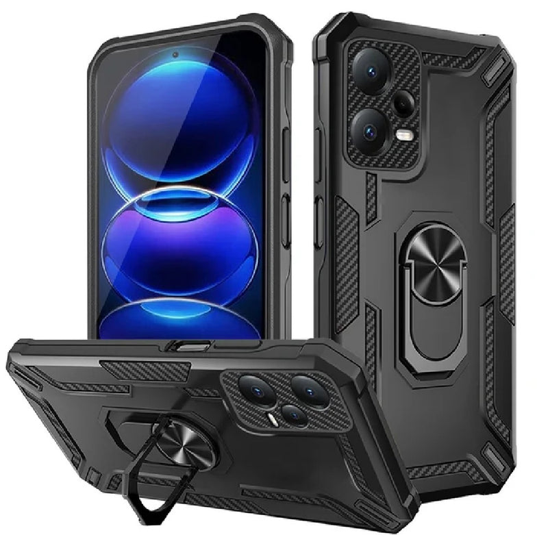 Funda para Xiaomi Note 12 Holder Parante con Anillo Negro