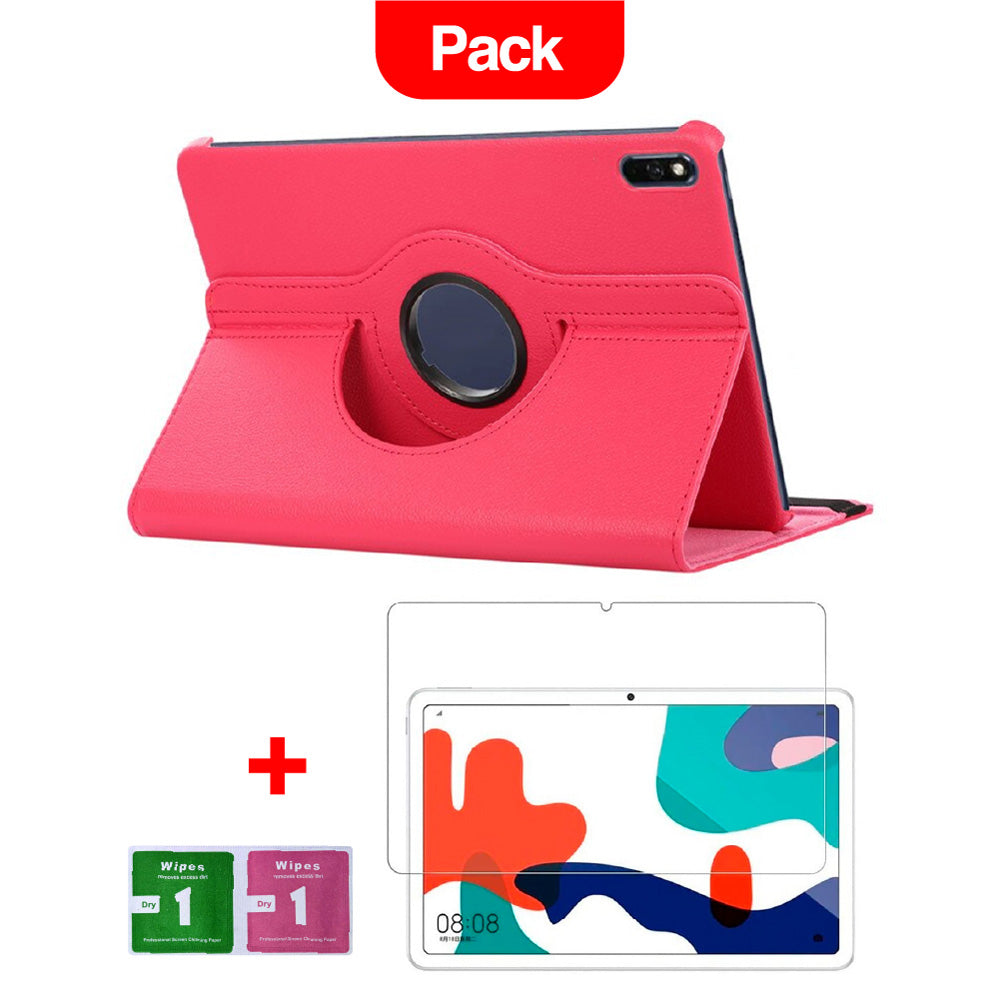 Combo Funda for Huawei Mate Pad 11" Giratoria Fucsia + Mica