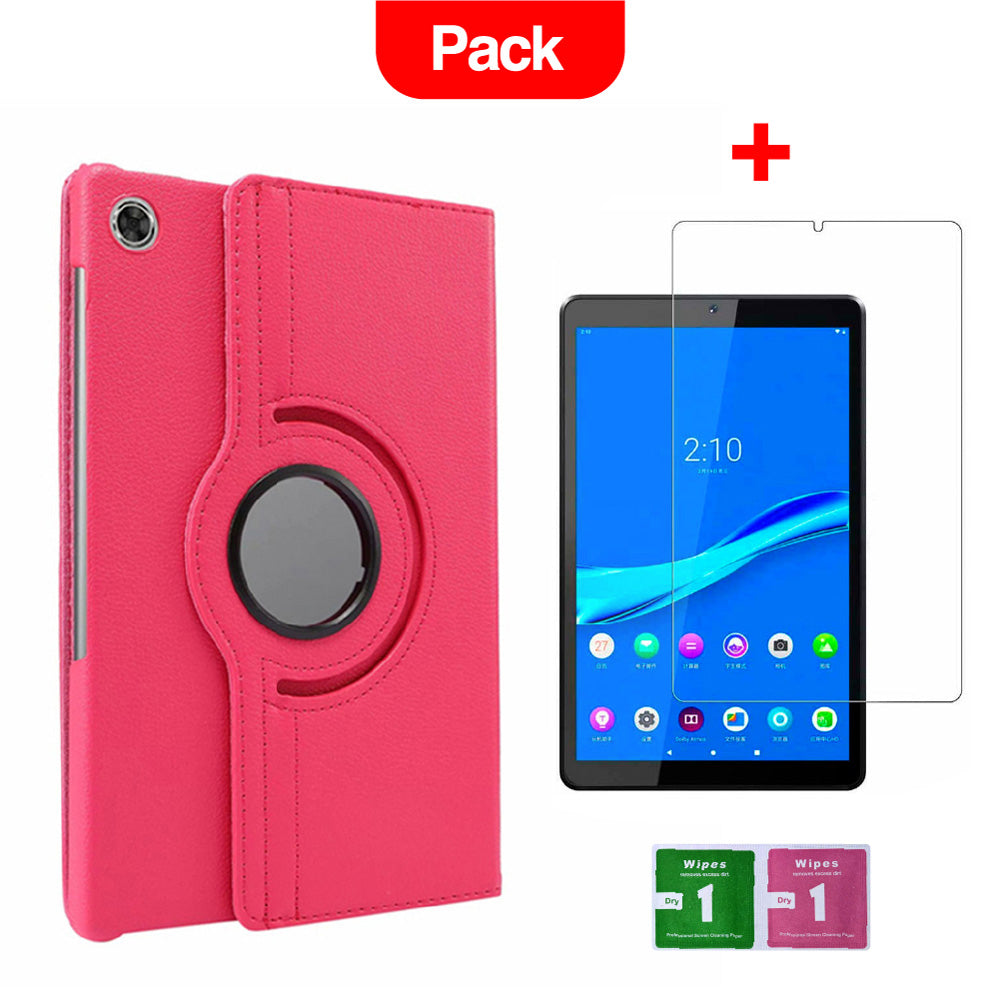 Combo Funda para Universal Tab 7" Giratoria Fucsia + Mica