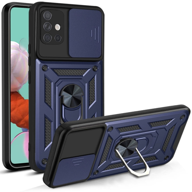 Funda Case para Samsung A51 Holder Protector Camara Azul