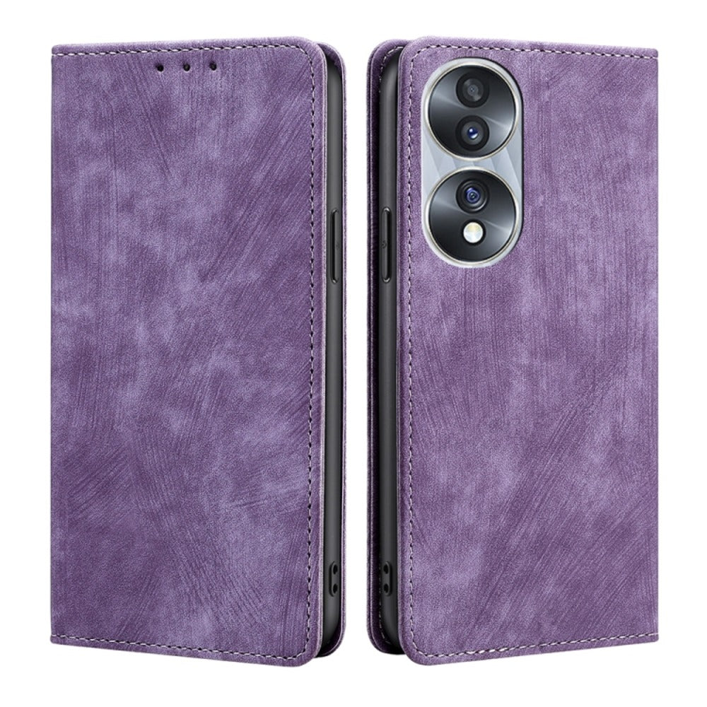 Funda Case para Honor 70 Flip Cover Lila Antishock