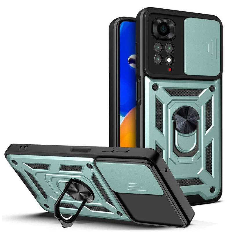 Funda Case de Xiaomi Note 11s Holder Protector Camara Verde