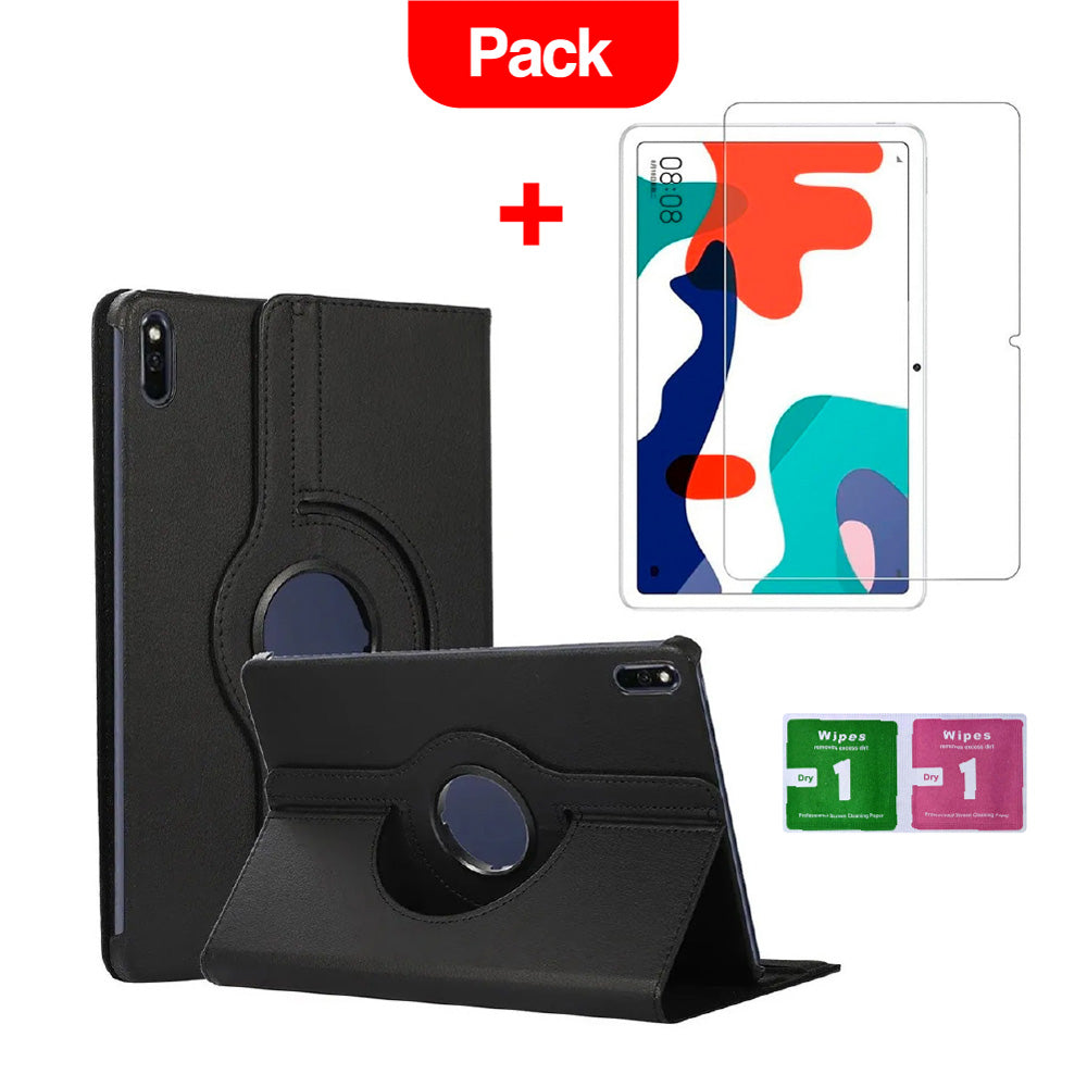 Combo Funda de Huawei Mate Pad 10.8" Giratoria Negro + Mica