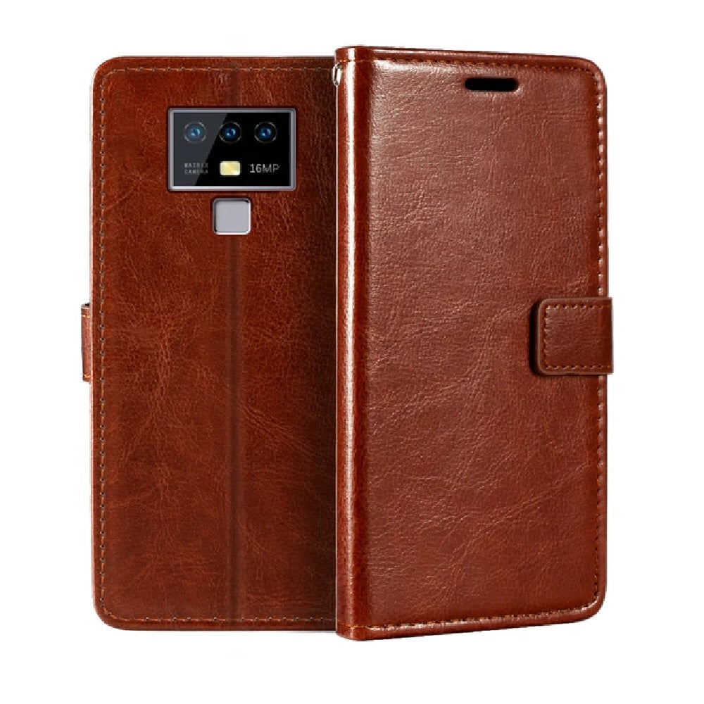 Funda Case para Honor X6 Flip Cover Marrón Antishock