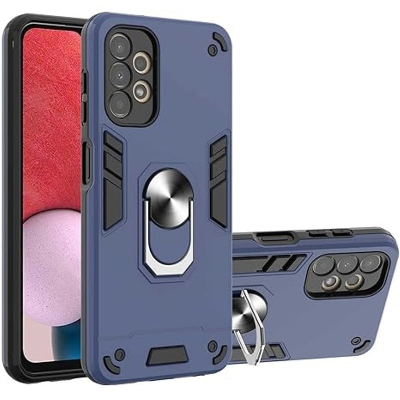 Funda de Samsung A52 4G con Anillo Metálico Azul Antishock