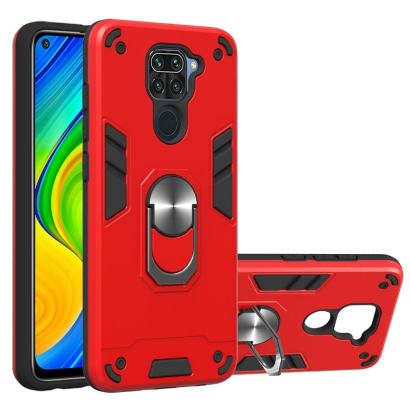 Funda para Xiaomi Redmi Note 9 Pro con Anillo Metálico Rojo