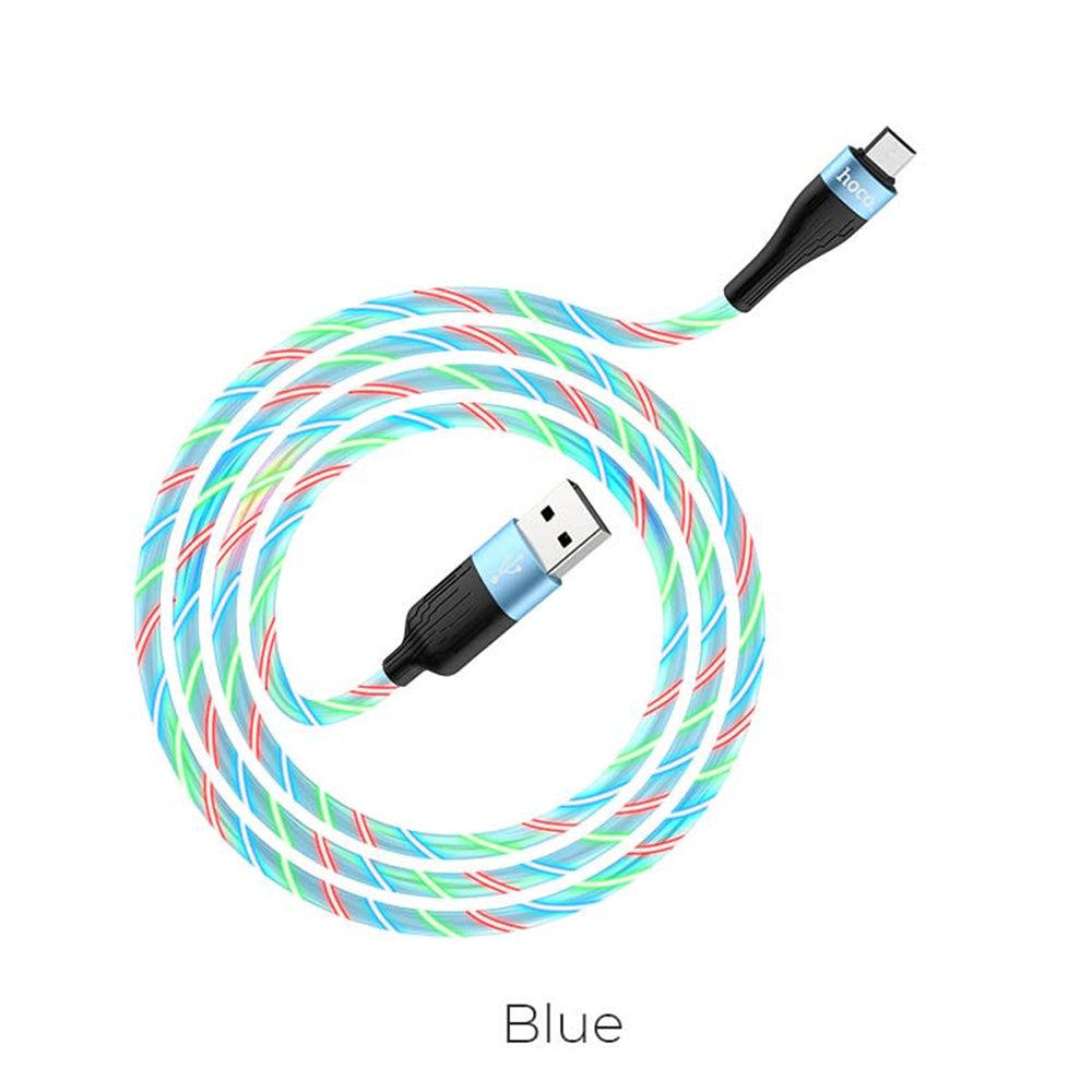 Cable USB a Micro USB V8 Carga Nocturna 1m Hoco U85 Azul