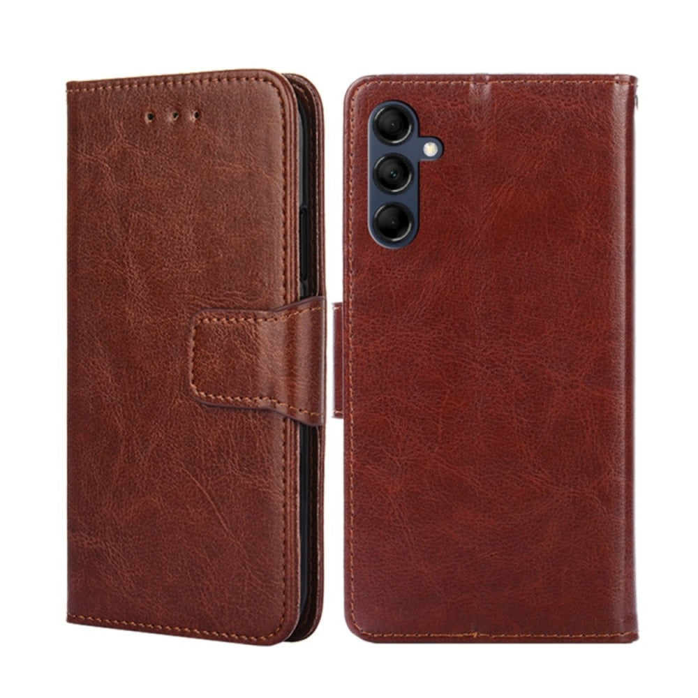 Funda Case para Samsung A14 Flip Cover Marrón Antishock